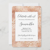 Invitation Empreinte de léopard blanc Rose Peach (Devant)