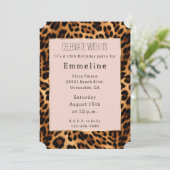 Invitation Empreinte de léopard Blush Pink Chic Gold Glam (Debout devant)