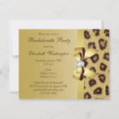 Invitation Empreinte de léopard, Bow & Diamond Bachelorette P (Dos)