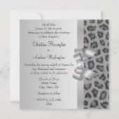 Invitation Empreinte de léopard, Bow & Diamond Wedding Invite (Dos)