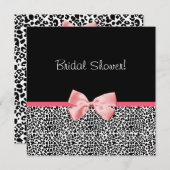 Invitation Empreinte de léopard branché et Fête de l'mariée d (Devant / Derrière)