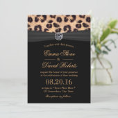 Invitation Empreinte de léopard Bright Diamond Black Ribbon M (Debout devant)
