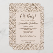 Invitation Empreinte de léopard Brown de crème (Devant / Derrière)