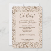 Invitation Empreinte de léopard Brown de crème (Devant)