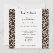 Invitation Empreinte de léopard, Brown Leopard, Bat mitzvah (Devant)
