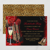 Invitation Empreinte de léopard Corset Bachelorette Invitatio (Devant / Derrière)