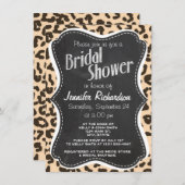 Invitation Empreinte de léopard couleur bisque ; tableau de b (Devant / Derrière)