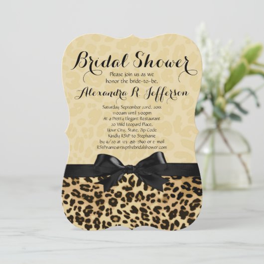 Invitation Empreinte de léopard de douche nuptiale (Debout devant)