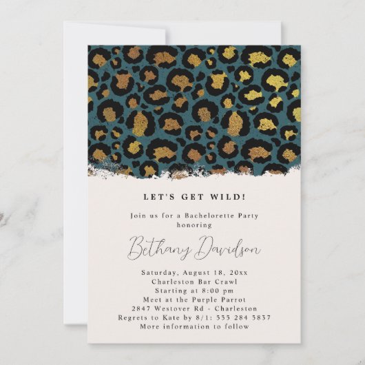 Invitation Empreinte de léopard de douche nuptiale (Devant)