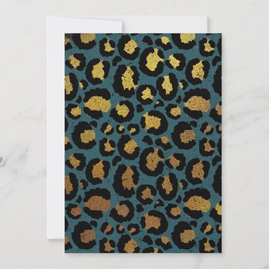 Invitation Empreinte de léopard de douche nuptiale (Dos)