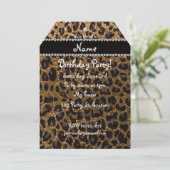 Invitation empreinte de léopard de parties scintillant d'or d (Debout devant)