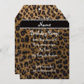 Invitation empreinte de léopard de parties scintillant d'or d (Devant / Derrière)