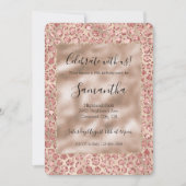 Invitation Empreinte de léopard de Parties scintillant rose b (Devant)