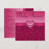 Invitation Empreinte de léopard de roses indien et baby (Devant / Derrière)