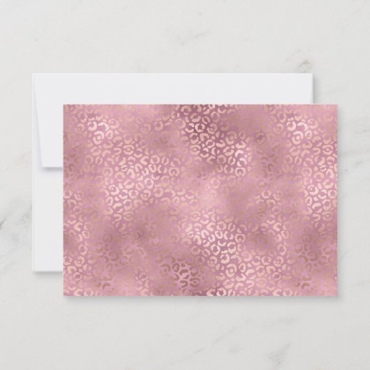 Invitation Empreinte de léopard de verre rose (Dos)