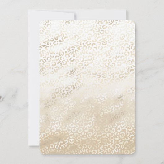 Invitation Empreinte de léopard d'or Khaki crème Beige douche (Dos)