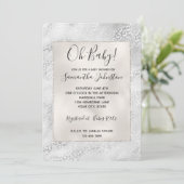 Invitation Empreinte de léopard en argent (Debout devant)