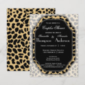 Invitation Empreinte de léopard Et Accent Noir (Devant / Derrière)