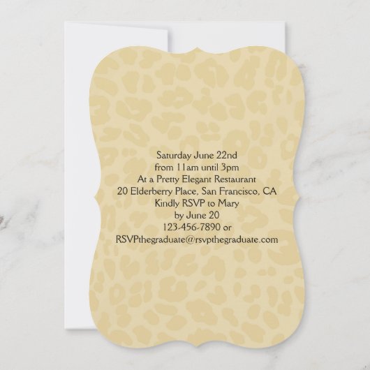 Invitation Empreinte de léopard et Bow Graduation/Invitation  (Dos)