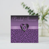 Invitation Empreinte de léopard et Fête de la mariée pourpres (Debout devant)