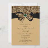Invitation Empreinte de léopard FAUX émerveille Diamonds Swee (Devant)
