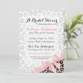 Invitation Empreinte de léopard Fête des mariées Bow rose (Debout devant)