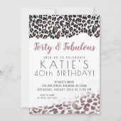 Invitation Empreinte de léopard Forty & Fabulous Rose Gold An (Devant)