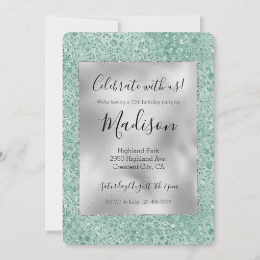 Invitation Empreinte de léopard Glitz de Parties scintillant  (Devant)