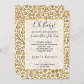 Invitation Empreinte de léopard Glitzy Glam Gold Blush Partie (Devant / Derrière)