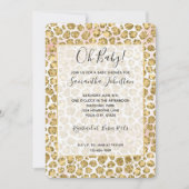 Invitation Empreinte de léopard Glitzy Glam Gold Blush Partie (Devant)