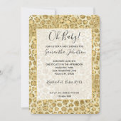 Invitation Empreinte de léopard Glitzy Glam Gold Parties scin (Devant)