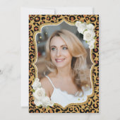 Invitation Empreinte de léopard Gold Black Photo 50th Birthda (Dos)