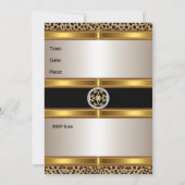 Invitation Empreinte de léopard Gold fête d'annive (Dos)