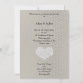Invitation Empreinte de léopard Gris Or Diamond Coeur Mariage (Devant)