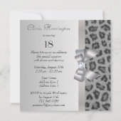 Invitation Empreinte de léopard, Imprimé Bow & Diamond 18e an (Dos)