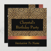 Invitation Empreinte de léopard Invitation fête d' (Devant / Derrière)
