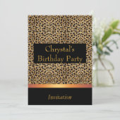 Invitation Empreinte de léopard Invitation fête d' (Debout devant)
