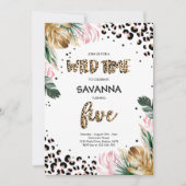 Invitation Empreinte de léopard Jungle Safari 5e anniversaire (Devant)