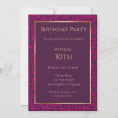 Invitation Empreinte de léopard-Magenta-Anniversaire (Devant)