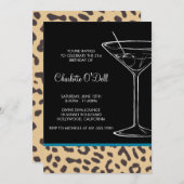 Invitation empreinte de léopard martini (Devant / Derrière)