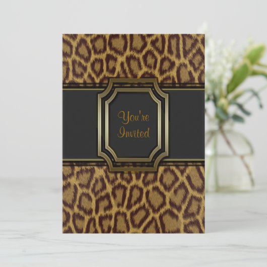 Invitation Empreinte de léopard Modèle d'invitation (Debout devant)