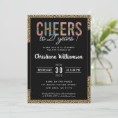 Invitation Empreinte de léopard moderne 21ème anniversaire de (Debout devant)