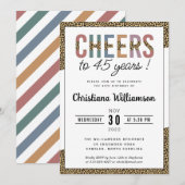 Invitation Empreinte de léopard moderne 45e anniversaire de f (Devant / Derrière)