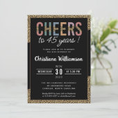 Invitation Empreinte de léopard moderne 45e anniversaire de f (Debout devant)