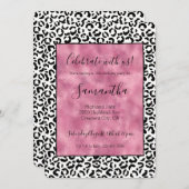 Invitation Empreinte de léopard noir blanc (Devant / Derrière)