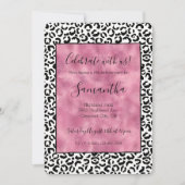 Invitation Empreinte de léopard noir blanc (Devant)