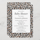 Invitation Empreinte de léopard noir blanc Peach (Devant / Derrière)