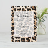 Invitation Empreinte de léopard noir crème (Debout devant)