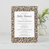 Invitation Empreinte de léopard noir Peach      (Debout devant)