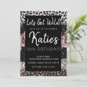 Invitation Empreinte de léopard Obtenons un Rose sauvage d'or (Debout devant)